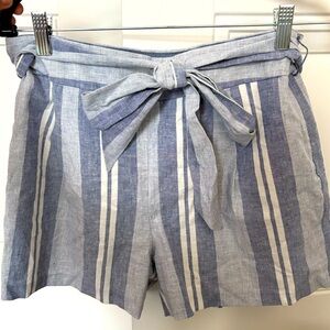 Striped Blue and White Women's Shorts